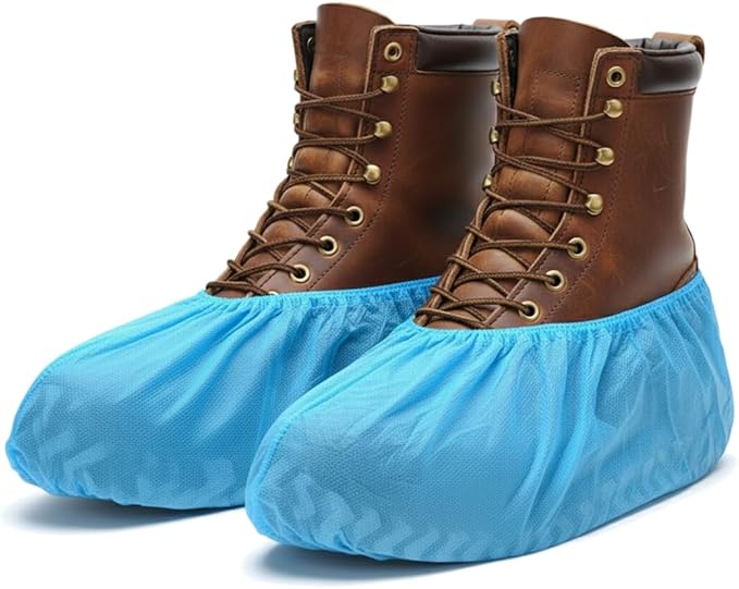 X-Large Disposable Boot & Shoe Covers 100 Pairs (200 Pack) Non Slip Durable Booties Cover Fits Men's 13