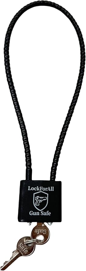 Cable Gun Locks with Keys Hunting Sports- Keyed Alike 15" Cable Gun Safe Lock CA DOJ Approved for Pistols, Handguns, Rifles, and Shotguns, Home, Storage Firearm Locking and Safety