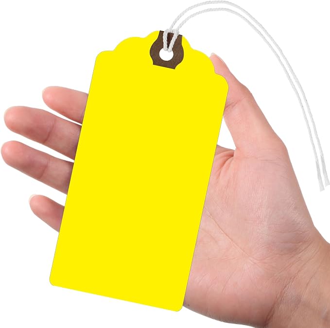 Outus 480 Pcs Manila Tags Rainbow Colors Gift Tags with String Attached Shipping Luggage Paper Tag Hanging Price Label for Christmas DIY Crafts Gift Holiday Party Favors
