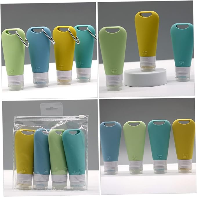 Cabilock 6pcs Travel Shampoo and Lotion Container Set Silicone Travel Bottles for Toiletries Versatile Squeeze Bottles for Shampoo Body Wash and Conditioner for Essentials