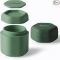 Cadence Travel Containers - 2 Piece Haircare Set - Magnetic Travel Capsules - For Shampoo, Conditioner, Hair Styling Product - 1 Small & 1 Medium Capsule - Shampoo & Conditioner Labels - Evergreen