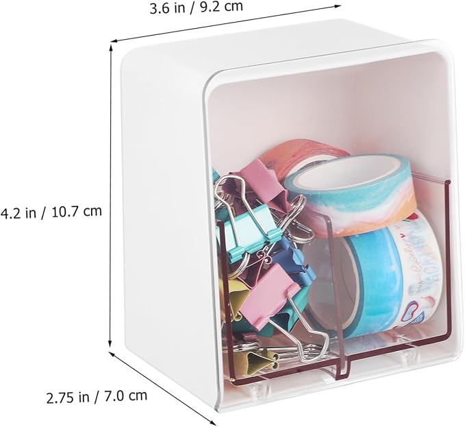 Healifty 4pcs Desktop Cotton Swab Dispenser Makeup Remover Cotton Balls Holder Lid 2-compartments Storage Box
