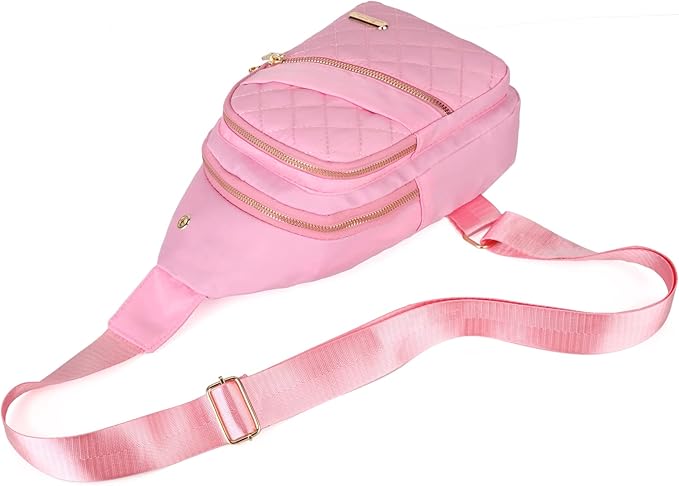 AOSTIHOT Crossbody Small Sling Backpack Sling Bag for Women, Chest Bag Daypack Crossbody for Travel Sport Running Hiking Pink