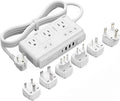 TESSAN Voltage Converter US to Europe, 220 to 110 Voltage Converter, Universal Travel Adapter with 4 USB Ports (1 USB C), 3 AC and EU UK AU IT in ZA Plug Power Adapter, Step Down Transformer, 4 FT