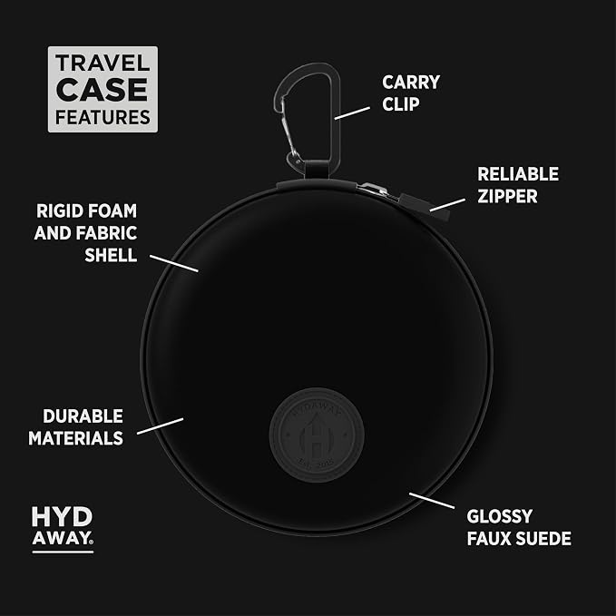 HYDAWAY Hydration Travel Pack - 17oz Collapsible Water Bottle with Flip-Top Lid and Protective Travel Case - BPA-Free, Leak-Resistant, and TSA-Friendly for Commuting, Hiking, and Traveling