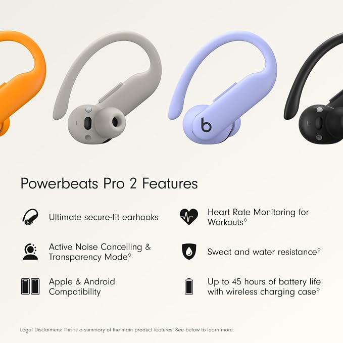 Beats Powerbeats Pro 2 Wireless Bluetooth Earbuds with Apple Care+ (2 Years) - Hyper Purple