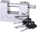 FJM Security Products SPSA60-KA Triple Chrome Plated D-Shaped Security Padlock, Weatherproof and Keyed Alike, 2-⅜ Inch