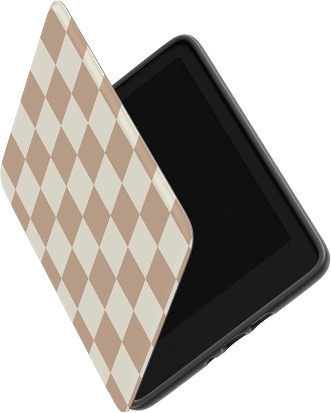 Casely Kindle Case for 7" Kindle Colorsoft and 7" Kindle Paperwhite (12th Generation 2024 Models) | Fit Check | Neutral Checkerboard | Custom-Fit Protection with Auto Sleep/Wake Function