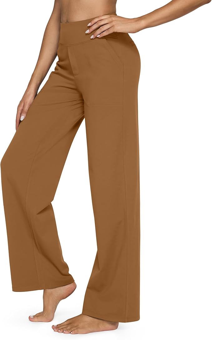 G4Free EverGoing Yoga Pants Women Wide Leg Pants with Pockets High Waist Stretch Dress Casual Sweatpants Petite/Regular/Tall