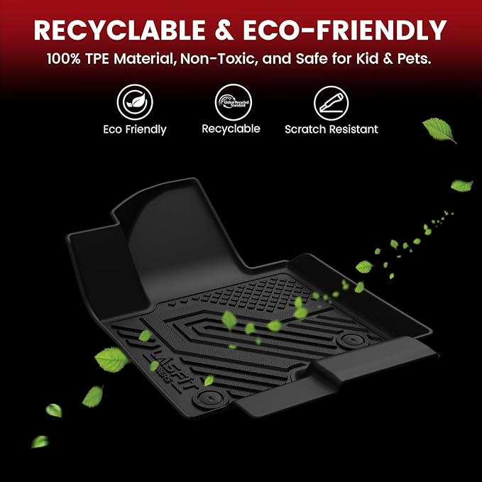 LASFIT Floor Mats & Cargo Mat for Hyundai Santa Fe 2023 2022 2021 (Only Fit Gas, Not Fit Hybrid or PHEV) All Weather TPE Custom Fit Floor Liners Accessories, Full Set Car Mats and Trunk Mats