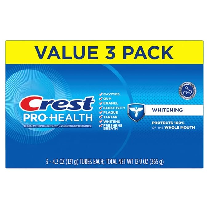 Crest Base Pro-Health Whitening Toothpaste (4.3oz) Triple Pack, Teeth Whitening
