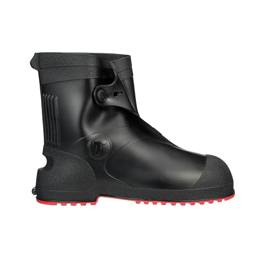 TINGLEY-45821.XL Workbrutes G2 - PVC Overshoe - 10" Ht. - Black Upper - Red Sole - Cleated Outsole, X-Large