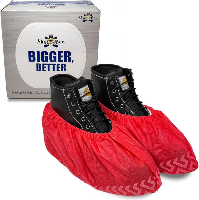 ShuBee Original Disposable, Extra-Large Boot and Shoe Covers, Thicker & Stronger, Durable Protection for Floors - 50 Pairs