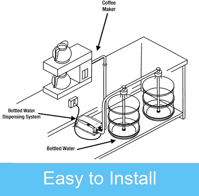 VEVOR Bottled Water Dispenser Pump System, 2x5 Gallon Dispensing System, Automatic Electric Water Dispenser, Double-Pipe Water Jug Pump, Compatible Use with Coffee/Tea Machine, Refrigerator, Ice Maker
