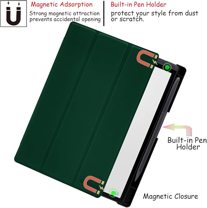 Protective Folio Case for 8.2'' iFLYTEK AINOTE Air 2, Ultra-Thin Lightweight Trifold Protective Cover with Built-in Pen Holder Auto Sleep/Wake for AINOTE Air2 Tablet (Green)
