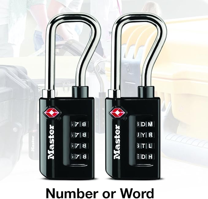 Master Lock 4696TWD Set Your Own Word Combination TSA Approved Luggage Lock, 2 Pack