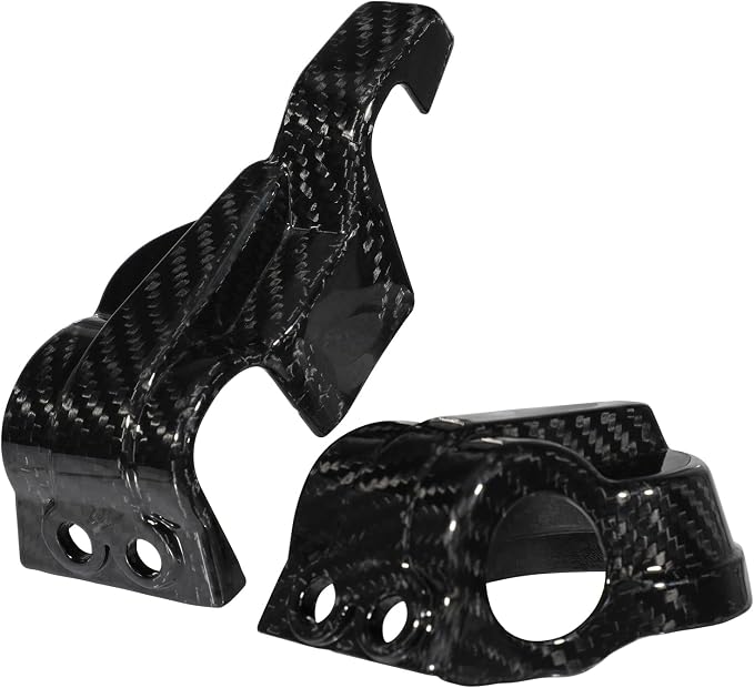 Funparts Carbon Fiber Fork Shoe Guards Shock Bottom Protector Cover for SX SXF XC XCF XCW EXC EXCF TPI SIX DAYS 150 250 300 350 450 2016-2022 Dirt Bike