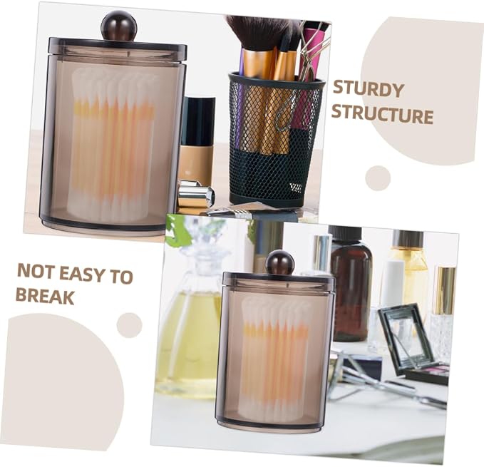 9pcs Cotton Swab Holders Transparent Bathroom Organizers with Lid Compact Storage for Cotton Swabs and Pads Lightweight and Sturdy Design for Use