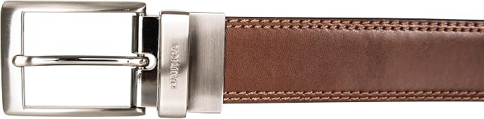 Nautica Men's Reversible Leather Belt | 2-in-1 | Classic | Everyday | Business | Work | Dress | Casual | Metal Buckle