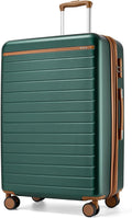 Kono 28 Inch Large Suitcase, Expandable for Long Trips, Impact-Resistant ABS+PC & Silent Wheels, Green