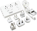 Ceptics 220V to 110V Travel Voltage Converter for Hair Dryer, 2000W & 200W outlets for Dryers, Curling Iron, Straightener, Chargers, Step Down, 4 USB Ports (1x USB-C) with 6 SWadApt attachments
