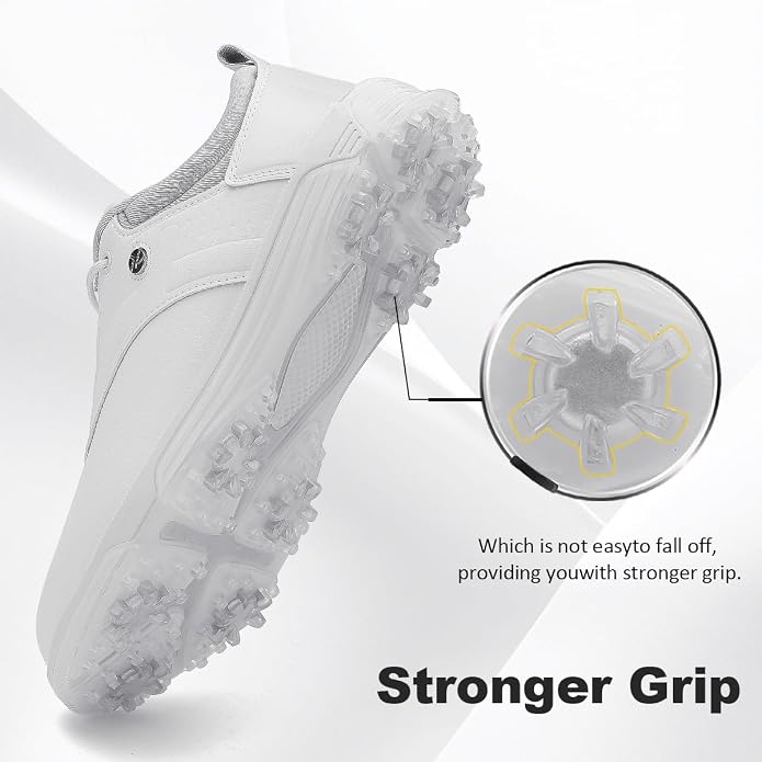 ULTIANT Mens Golf Shoes Waterproof Fixed Spikeless Sole Comfortable Outdoor Sport Shoes Size7.5-13