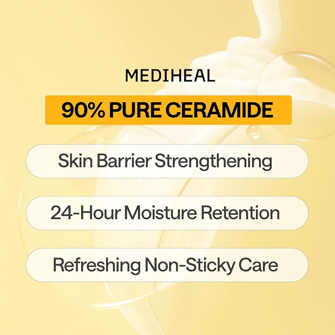 Mediheal Essential Face Mask [Ceramide] Moisture Barrier 10 pcs. with 90% Ceramide, Panthenol for Intense Hydration & Skin Barrier & Daily Skin Nourishment - Vegan Formula Korean Beauty Sheet Mask