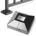 1.25" Decorative Post Cover Skirt - Split Type, Indoor/Outdoor, for Iron Deck Railing & Stair Posts (1Pack-Black)