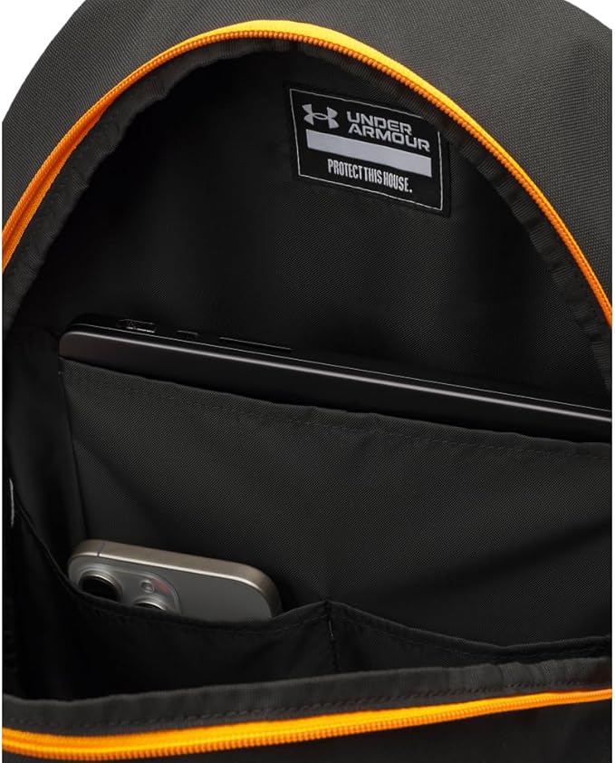 Under Armour Unisex Hustle Sport 6.0 Backpack, (003) Black/Black/Metallic Silver, One Size Fits Most