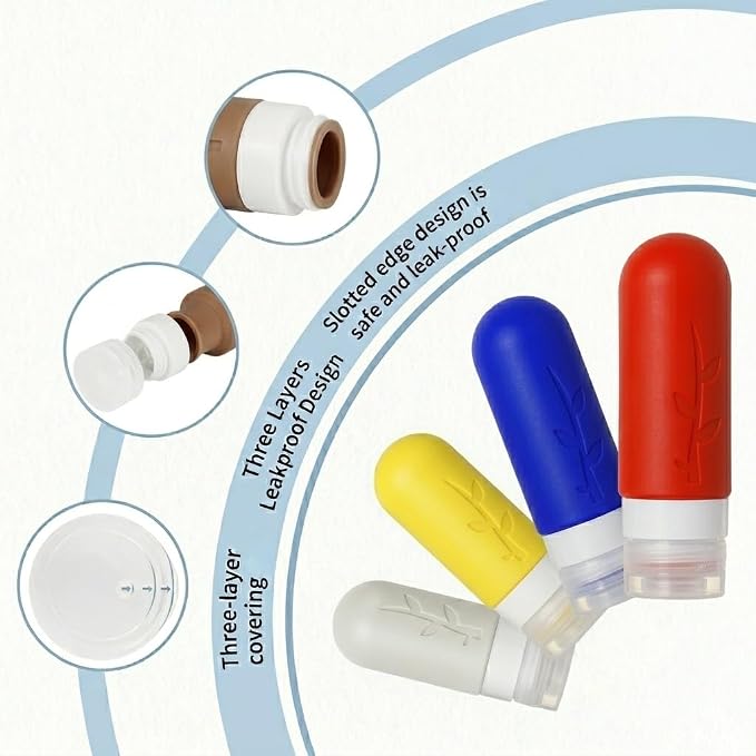 DEPOZA Travel Bottles Kit (16 Pack) - TSA Approved, Leak Proof Silicone Squeezable Containers for Toiletries. Complete Set with Jars, Sprayers & Bag (Fluorescent)