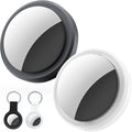2-Pack Air Tracker Tags Compatible with Apple Find My (iOS Only), Bluetooth Tracker, Smart Keys Finder and Item Locator with Waterproof Case for Wallet Luggage Backpack (Android Need Download App)