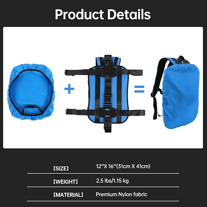 Heavy-Duty Backpack Carrying Straps System for 22-30 Inch Suitcase Luggage Hardcase for Adventure Travel Cobble Stone Streets Stair - L,Blue