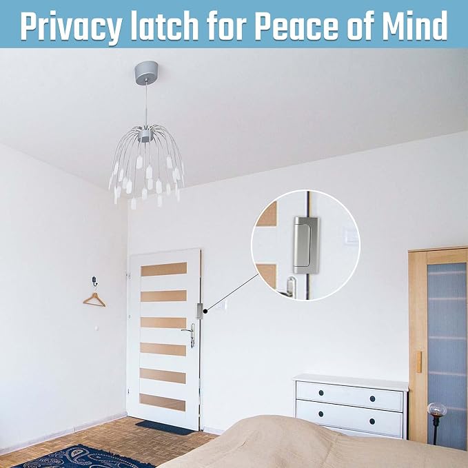 GreaTalent 3PACK Home Security Door Reinforcement Lock Childproof, Add High Security to Home Prevent Unauthorized Entry, Aluminum Construction Finish, Frame Lock, Silver