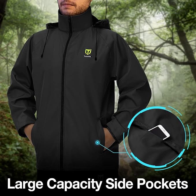 TIDEWE Rain Suit, Waterproof Breathable Lightweight 2 Pieces Rainwear