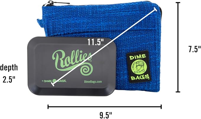 Dime Bags All-in-One Padded Pouch with Accessory Tray & Smell/Spill Proof Pocket, Protective Case for Glass Storage & Travel