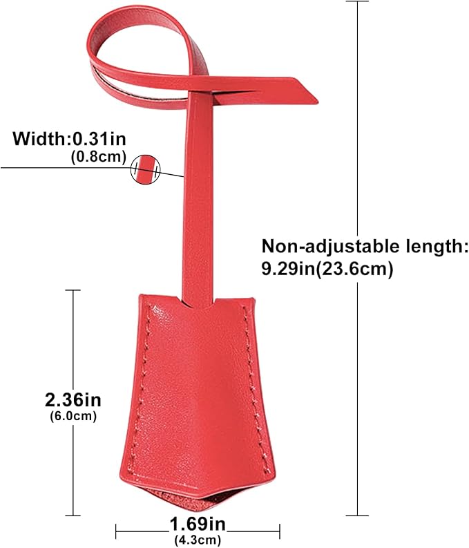 Microfibre Leather Tag for Luggage Bag or Suitcase, Decorative Hang Tag for Speedy 25 30 35 Handbag(Red Tag)