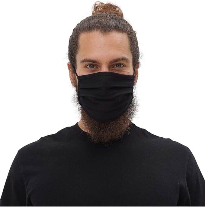 Simlu Unisex Reusable Fabric Face Mask, 2 Layer, Washable, Black Face Mask
