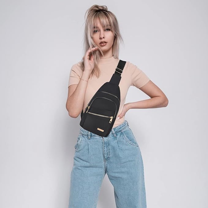 Banelu Small Crossbody Sling Bag Sling Backpack, Chest Bag Daypack Cross Body Bag Fanny Pack for Hiking Traveling Outdoors