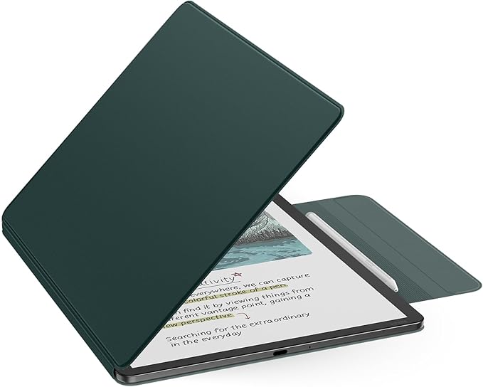 MoKo Magnetic Case for All-New 11" Kindle Scribe 2025(3rd Generation) & Kindle Scribe Colorsoft 2025(1st Gen) - Slim Folio Premium PU Leather Cover with Pen Clasp & Auto Sleep Wake, Midnight Green