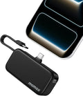 MOMAX Portable Charger, 5000mAh Small Power Bank PD 20W Fast Charging Battery Pack with 3 USB-C, LED Battery Display, Smart Temperature Control for iPhone 17 16 15 Pro Max(Black)