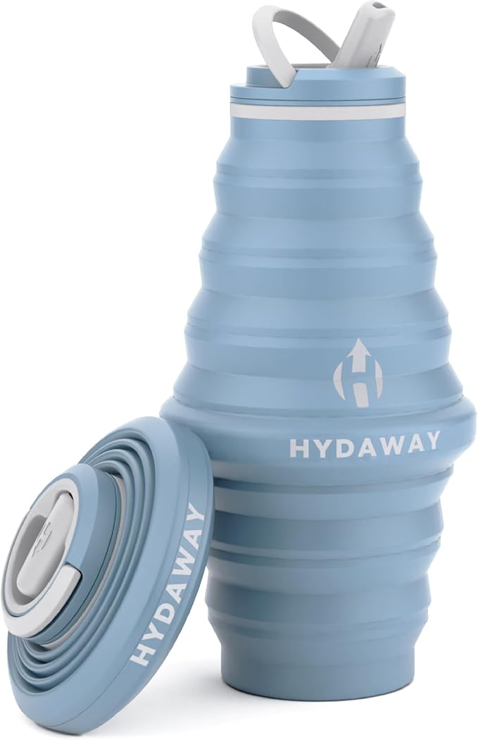 HYDAWAY Hydration Travel Pack - 25oz Collapsible Water Bottle with Flip-Top Lid and Protective Travel Case - BPA-Free, Leak-Resistant, Reusable Bottle for Traveling, Hiking, and Daily Use