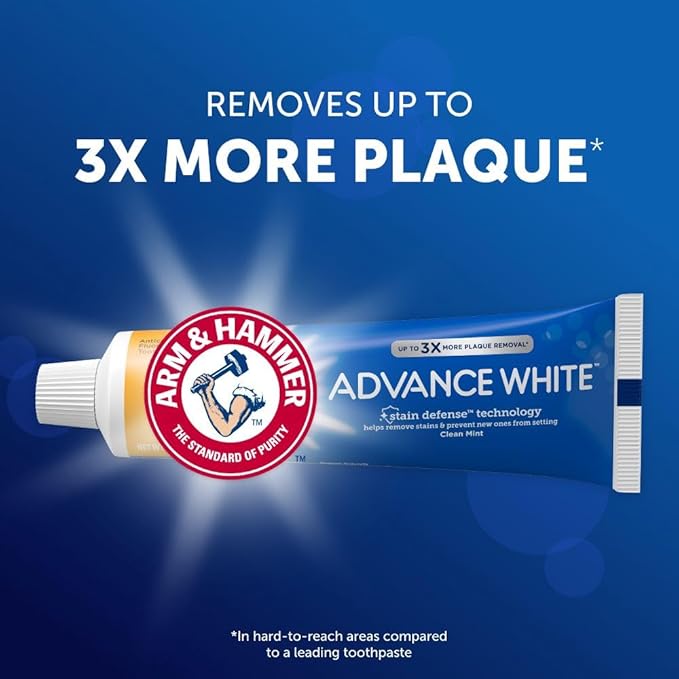 Arm & Hammer Advance White Extreme Whitening Toothpaste, Clean Mint, 6 Ounce (Pack of 3)