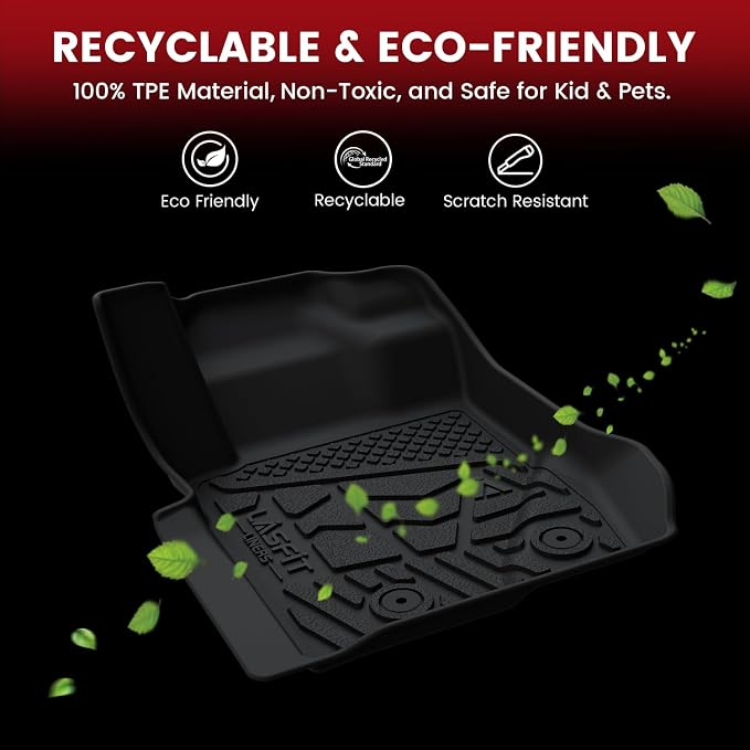LASFIT Floor Mats for 2015-2026 Ford F-150 Regular Cab Bucket-Seat Carpet Floor, Ford F150 Standard Cab All Weather Portector TPE Waterproof Truck Liners-Not Fit Regular Cab/Super Cab/Vinyl Floor