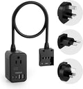 TESSAN 220 to 110 Voltage Converter US to Europe, International Power Adapter with 4 USB Ports(2 USB C), 2 AC and EU/UK/AU Plug Universal Power Converter Adapter Combo, Step Down Transformer Black