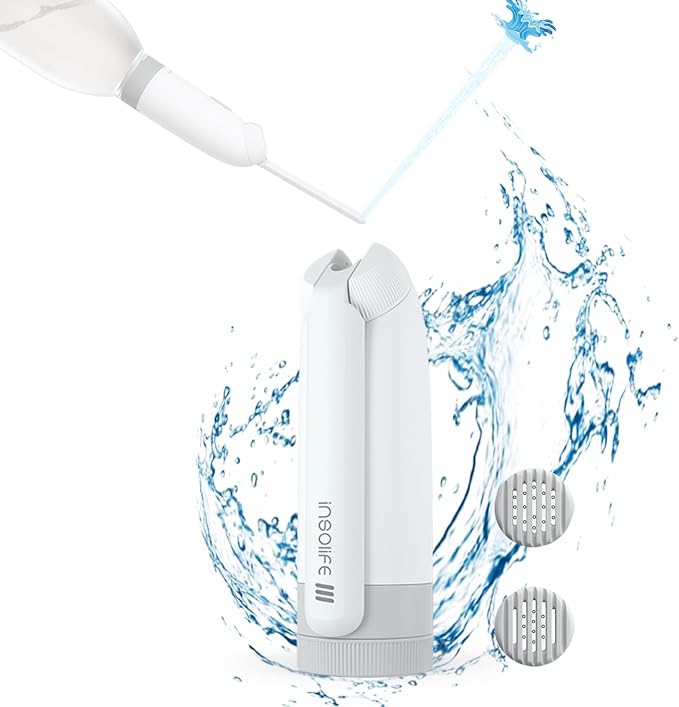 Insolife® Portable Bidet | High Pressure Travel Bidet 350ml | 2 Pressure Modes, IPX7 Waterproof, USB Rechargeable Personal Hygiene on Trip & Daily Use