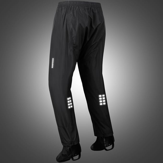 WOSAWE Rain Pants Unisex Waterproof Trousers Lightweight Breathable Motorcycle Rain Overtrousers Windproof with Shoes Cover
