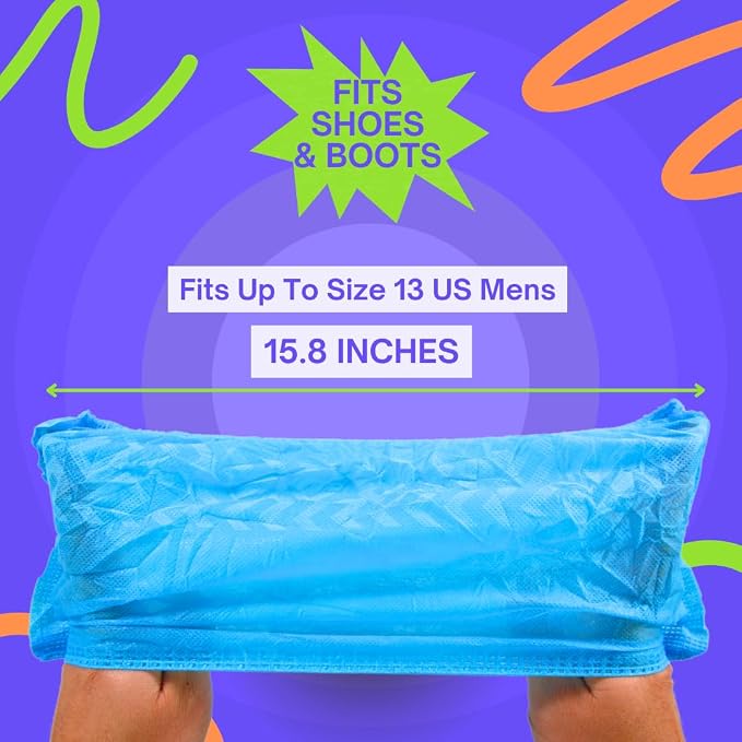 Frontline Shoe Covers Disposable Non-Slip, Premium Non-Woven Durable Booties Shoes Covers – Water Resistant Thick Anti-Slip - One Size Fits Most by Frontline (Blue 50 Pack)