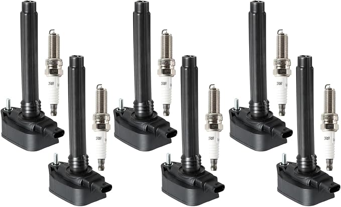 6PCS UF807 Ignition Coils & 6PCS Iridium Spark Plugs Ignition Coils Pack Fits for 2016-2018 Grand Cherokee, 2017-2018 Pacifica, 2016-2018 Durango 3.6L, Aftermarket Parts