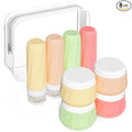 Mrsdry Travel Size Toiletries 8 Pack, TSA Approved 3oz Silicone Squeeze Bottles & Cream Jars with Clear Travel Bag