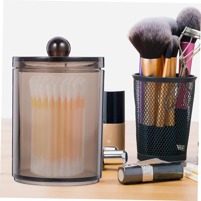 9pcs Cotton Swab Holder Transparent Storage Jar for Cotton Pads and Swabs Multi-functional Organizer for Home and Bathroom Use Elegant and Lightweight Design